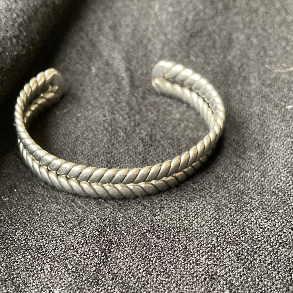 Silver Twisted Cuff Bracelet - Picture 2 of 4